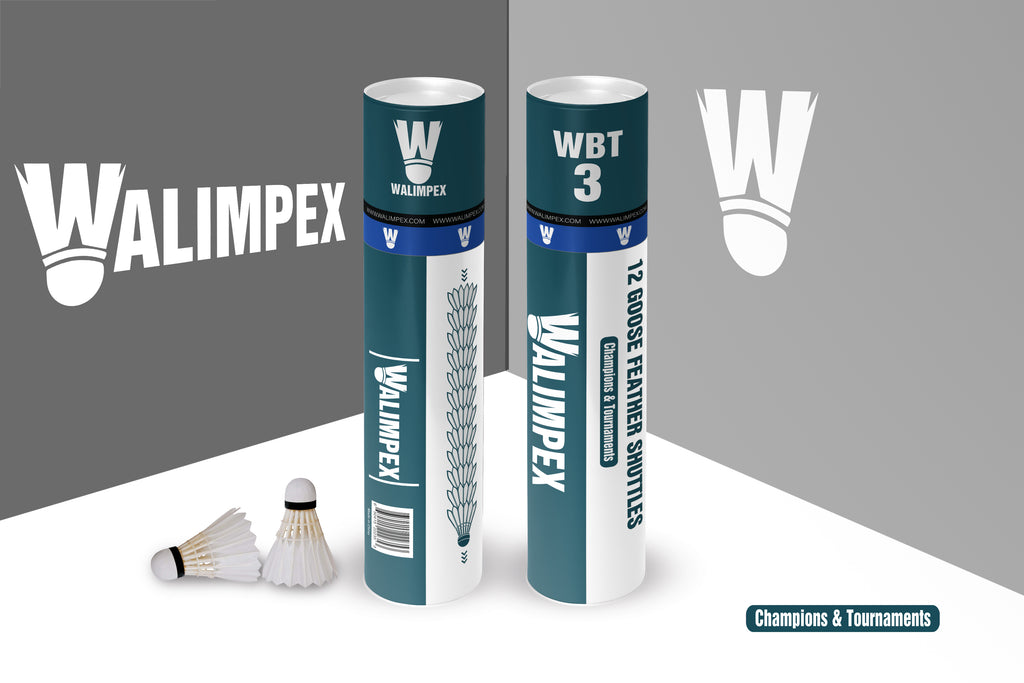 Walimpex WBT- 3:  12 Goose Feather Shuttlecocks For Tournament