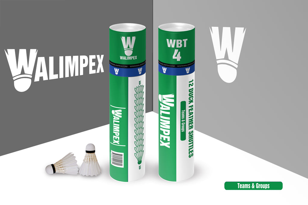 Walimpex WBT- 4:  12 Feather Badminton Shuttlecocks