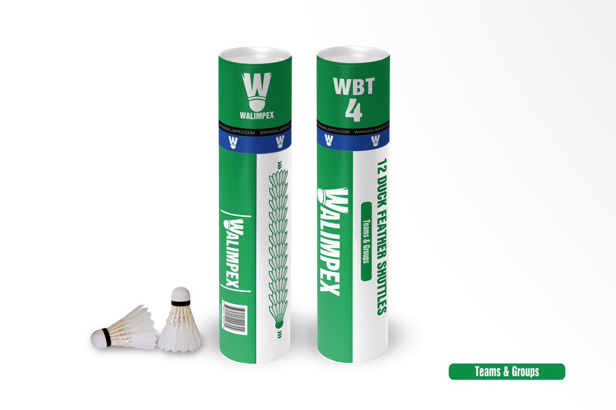 Walimpex WBT- 4:  12 Feather Badminton Shuttlecocks